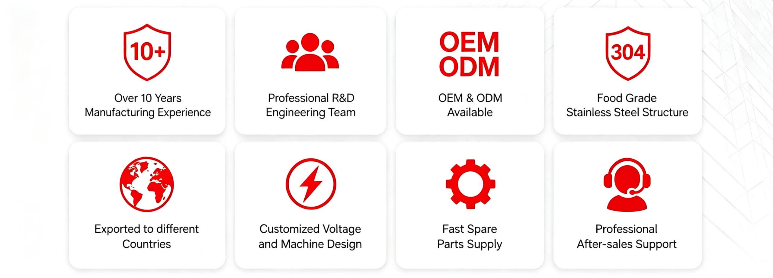 BUT Machinery advantages BUT Machinery advantages